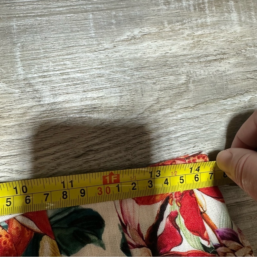 NEW LANHTROPY culotte linen pants in Full Bloom Print Small NWT wide leg - Picture 12 of 14